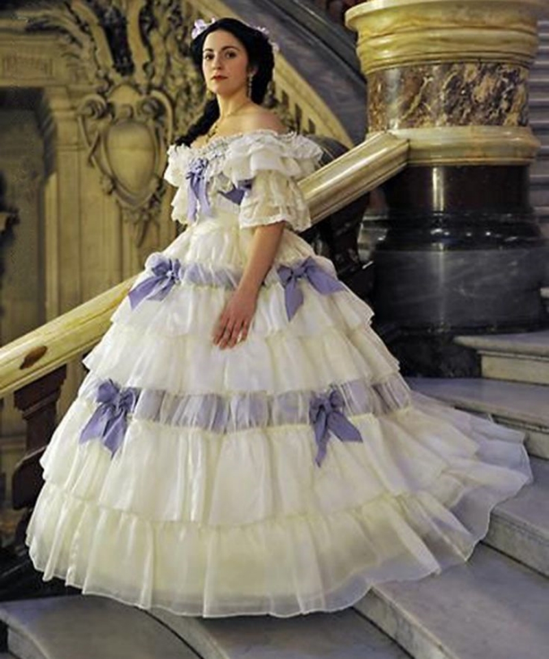 Historical Prom Dresses 1860s Civil War Vintage Victorian Evening Gown Tiered Bow Princess Costume Floor Length Ball Gown Southern Dress