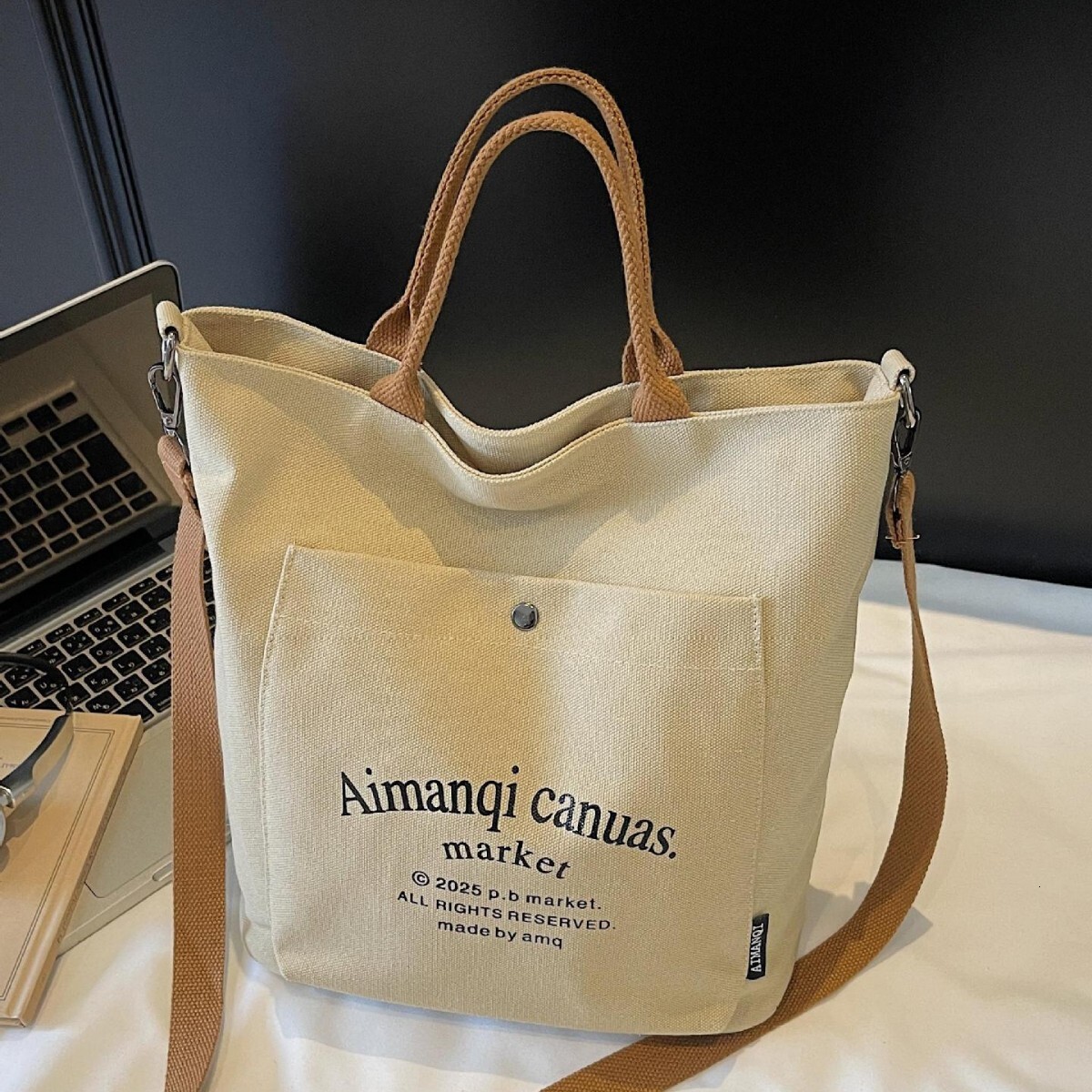 Free shipping designer Commuting Handheld Tote Bag for Women 2025 New Casual Versatile Crossbody Bag Student Class Canvas Bag White