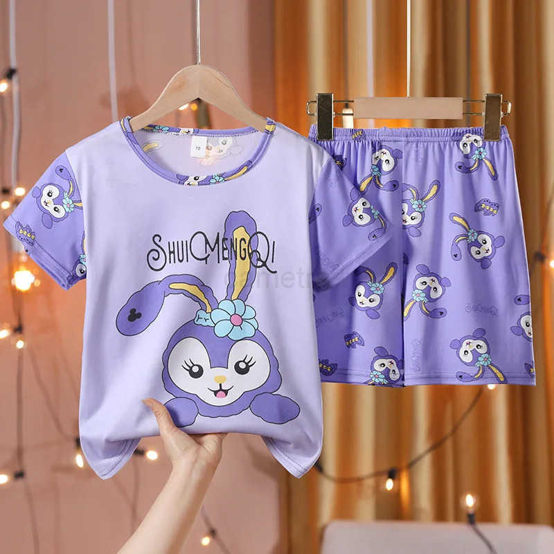Sanrio Cinnamoroll Pajamas Set for Kids Cartoon Kawaii Monster Sleepwear Baby Short-sleeve Girls and Boys Home Thin Clothes Set SummerXJ250618XJ250618