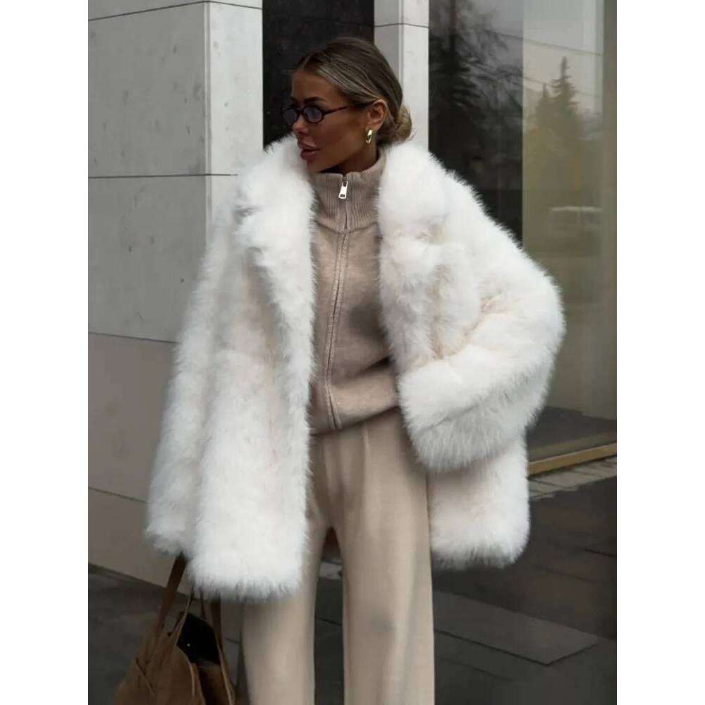 Tossy Winter Fashion Fluffy Furry Women Jacket Overcoats Loose Cardigan Thick Warm Patchwork Female Coat Faux Fur 2025