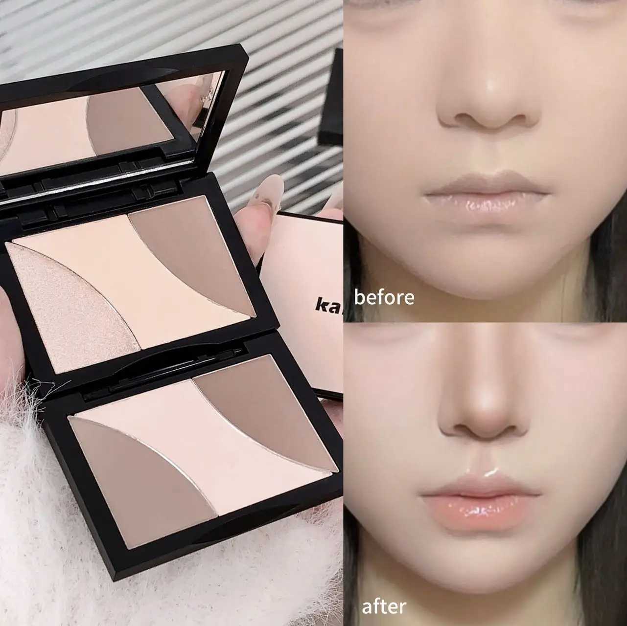 3Color Matte Contouring Highlighter Makeup Palette Natural Stereoscopic Face Powder Bronzer Palette Shading Nose Shadow CosmeticXJ250618
