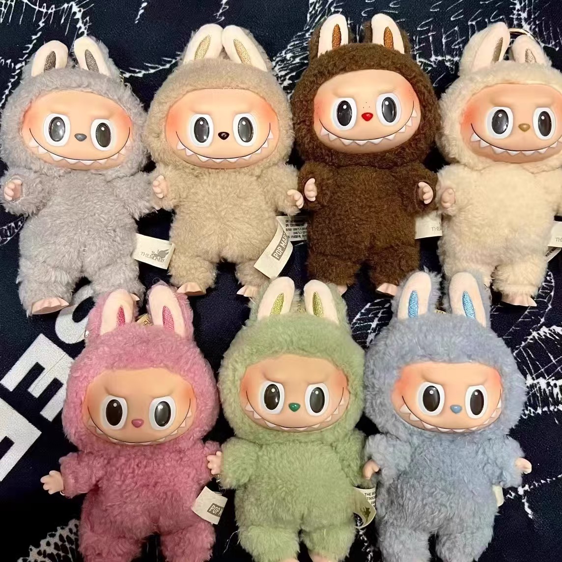 Labubu The Monsters Heartbeat Macaron Enamel Face Blind Box Pvc Figurine Labubu sitting party Kawaii Doll Kid Christmas Gifts