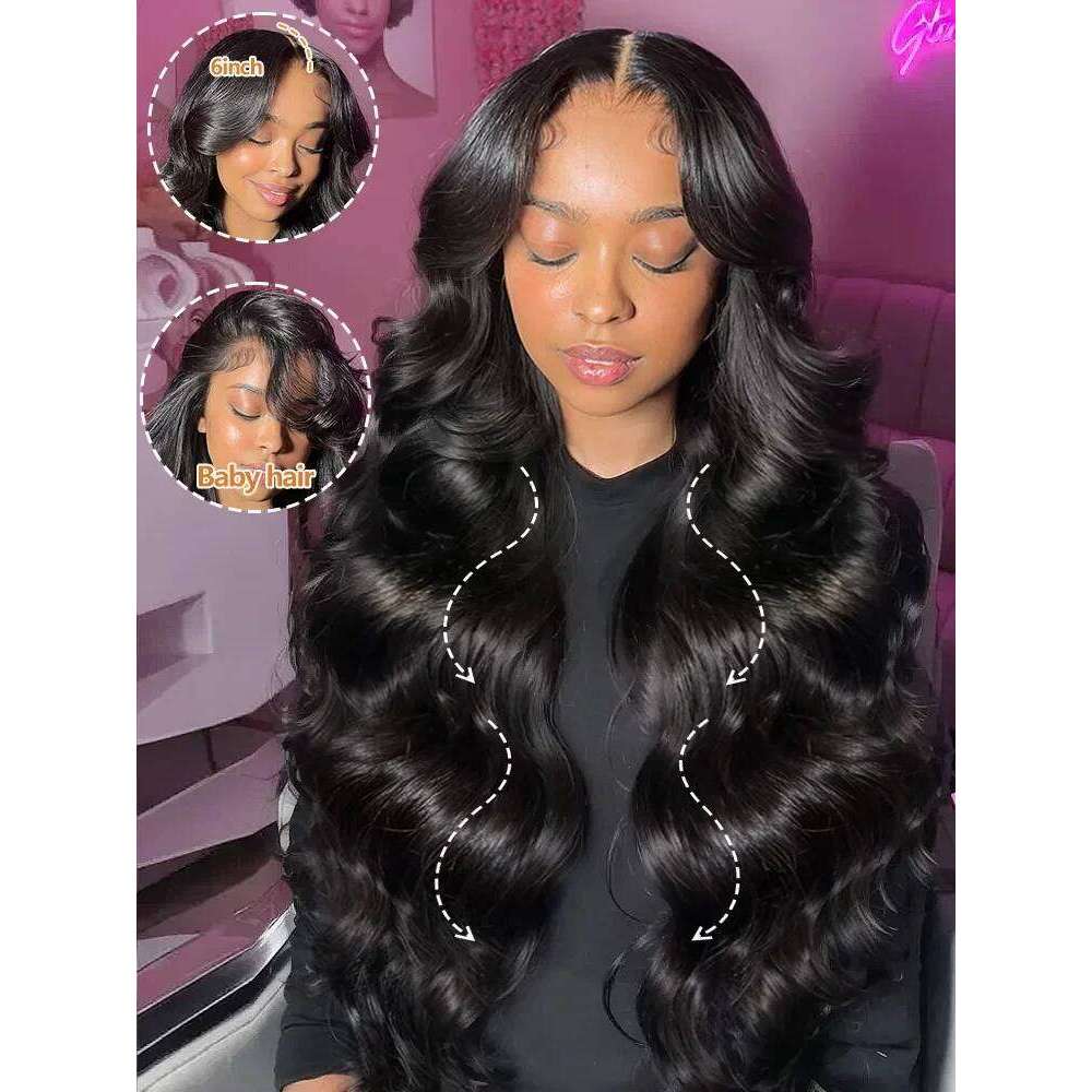 Body Wave 13x4 Front Wig 13x6 Lace Frontal Wigs Human Hair 30 40 Inch Loose Water HD Black 5x5 Glueless Closure Brazilian