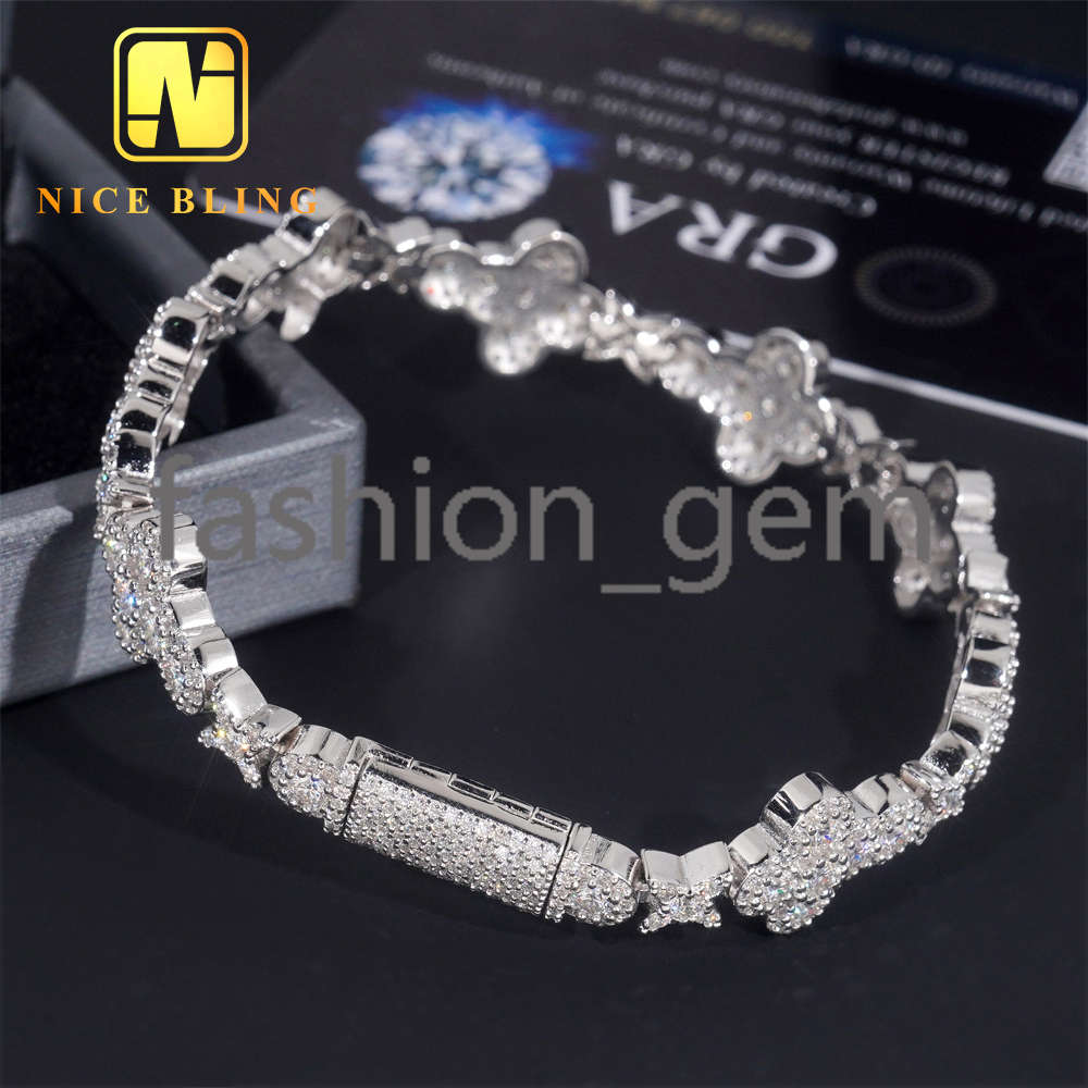 Nice Bling New Design Ice Out Diamond Jewelry 13MM Moissanite Bracelet 925 Sterling Silver Hip Hop Cuban Link Chain Bracelet