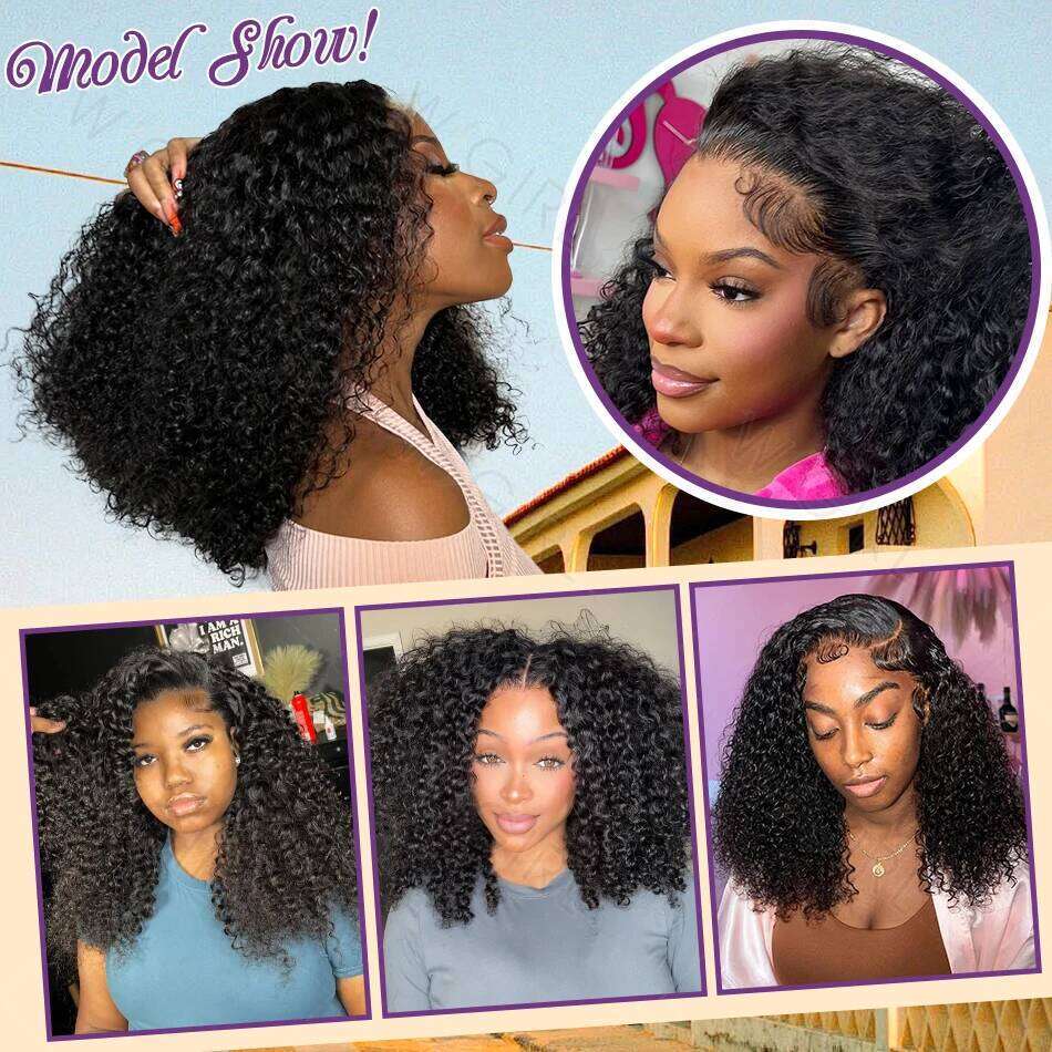 250% 13x6 HD Human Hair Deep Wave Frontal Brazilian 13x4 Short Bob Curly Lace Front Wigs 5x5 Closure Wig For Women