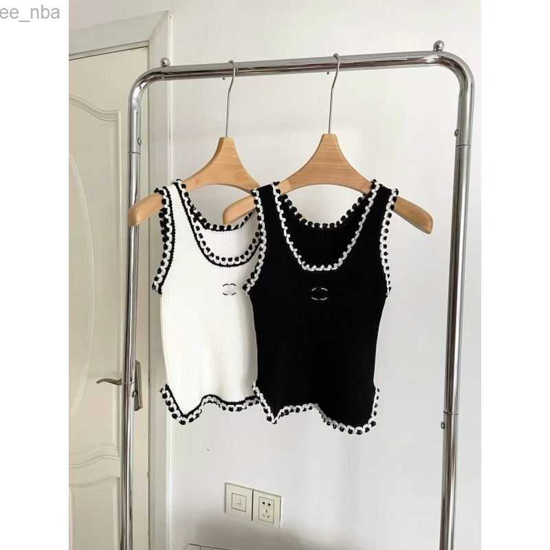 Women color block high quality embroidery knitted asymmetric bottom tank top camis SMLXL