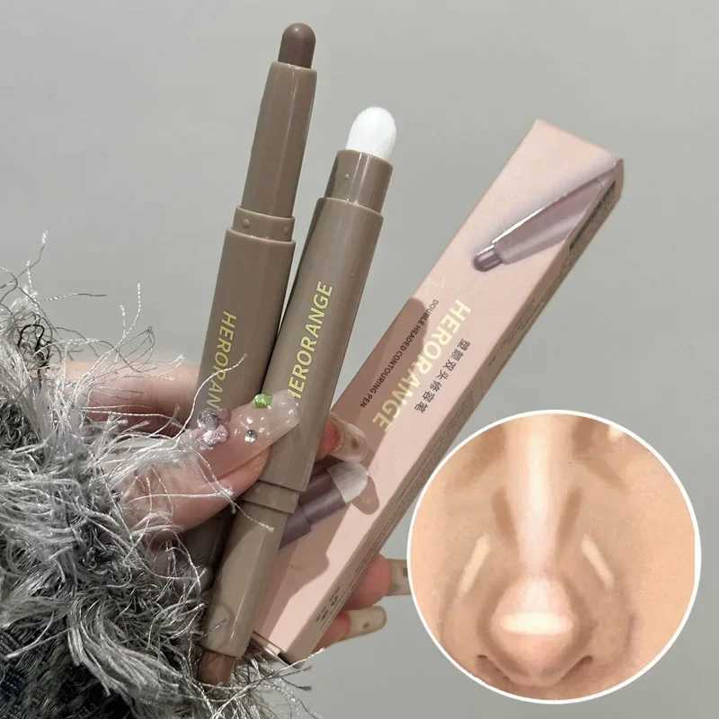 Nose Shadow Bronzers Contouring Makeup Pen Natural Gray Brown Three-dimensional Face Matte Shadow Stick Cream Contour With Brush XJ250618