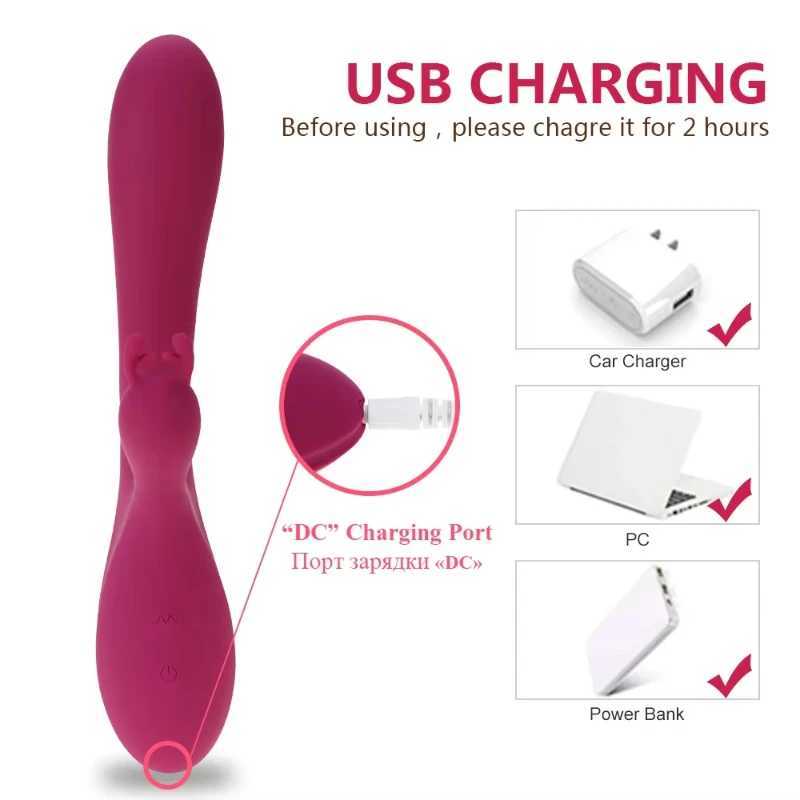 10 Speed Rechargeable Handheld Silicone Adult Clit Clitoral Clitoris Sex Toy G Spot Dual Motor Rabbit Vibrator for Women Female W250618