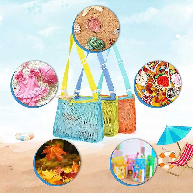 Beach Toy Mesh Bag Kids Shell Storage Bag Beach Toy Seell Bag Mesh Pool Bag Sand Toys Swimming Accessories for Boys and Girls B250618