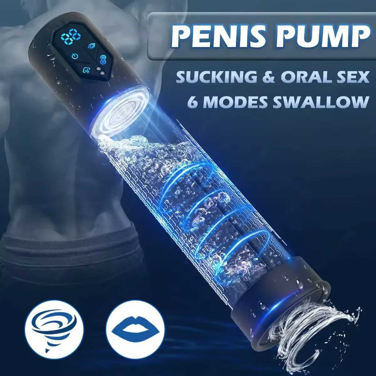Electric Penis Pump IPX7 waterproof Adult Sex Toys Dick Enlarger for Men Erection Penis Extender Vacuum Pump Male Masturbator W250618