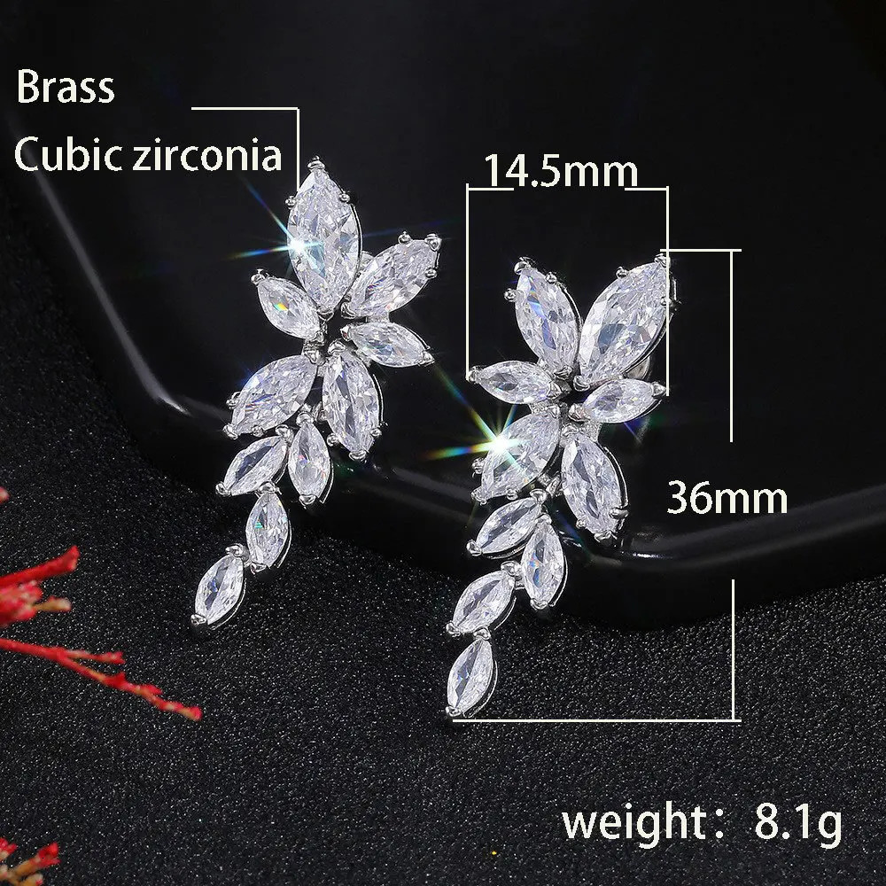 CAOSHI Stylish Wedding Jewelry Drop Earrings for Women Graceful Silver Color Bright Zirconia Pendant Accessories Gifts 250617