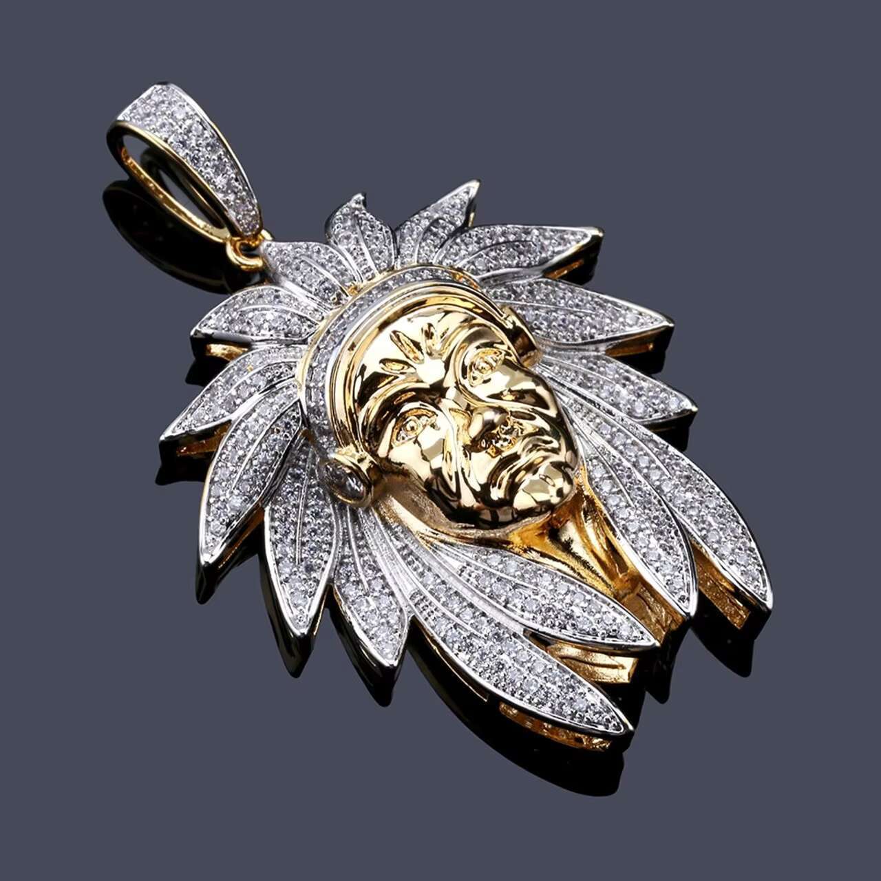 Chic Ice Flooding Effect: Chief Moissanite Pendent & Chain Necklace for Fashionistas