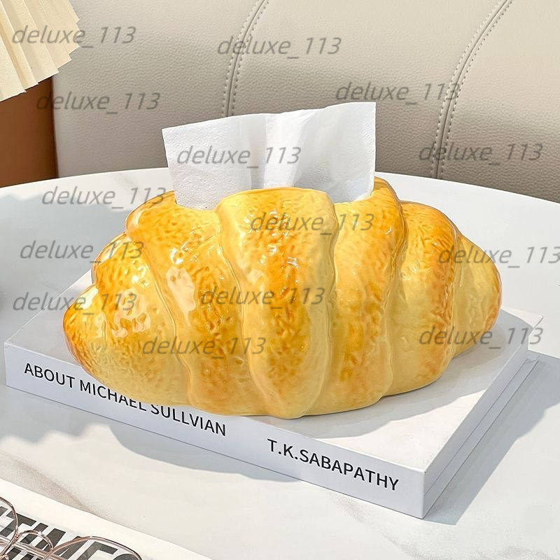 Cute Croissant For Home Living Room Coffee Table Desktop High-End Decorative Tissue Holder Napkin Box