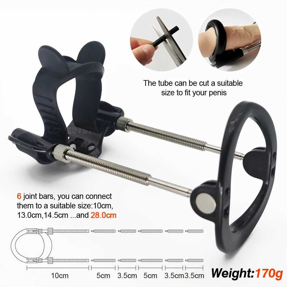 Male Penis Extender Enlarger Bracket Cock Enlargement Edge Stretcher Pump Erection Traction Correction Bending Sex Toys for Men W250618
