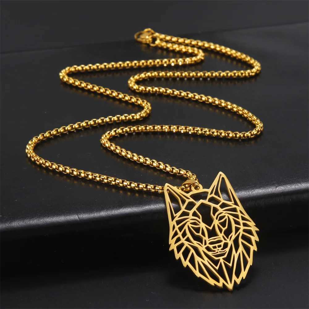 My shape Wolf Necklace for Men Women Stainless Steel Necklaces Mens chain Fashion Animal Male Necklace Punk Jewelry Boy Gifts W250618