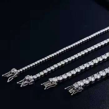 Ready to Ship 2mm 3mm 4mm 5mm Bracelet Gra Certificate VVS Silicon Stone Tennis Solid Sterling Sier Chain
