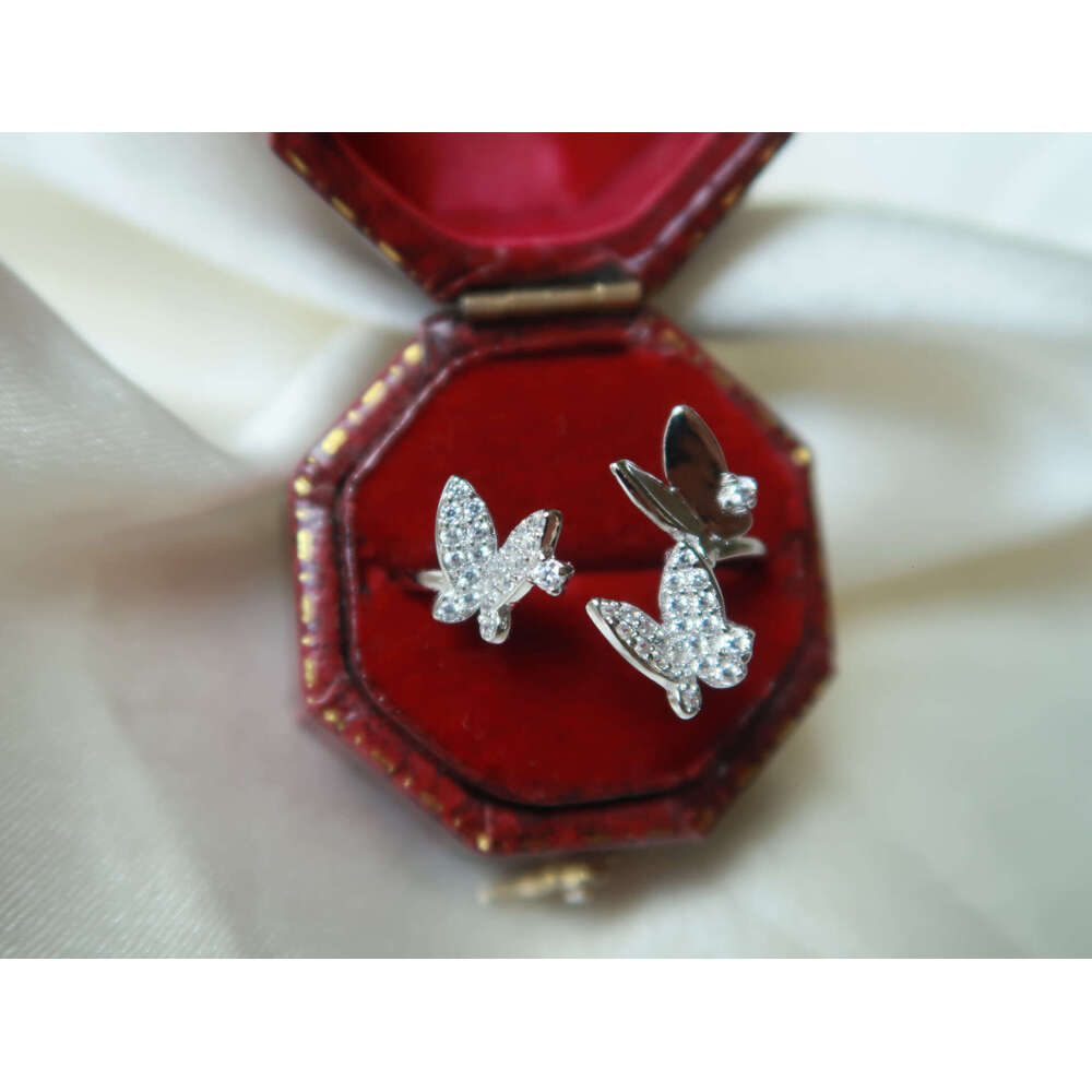 New Playful Butterfly Inlaid Zircon Ring for Women Fashion Street Style Trendy Light Luxury Versatile High-end Jewelry