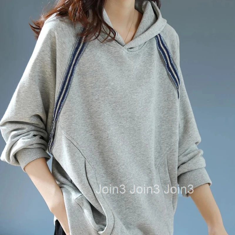 Thick Woman Tops Cold Hooded Sweatshirt for Women Grey Warm Autumn and Winter Hoodies Kpop 2000s High Quality On Promotion E Emo