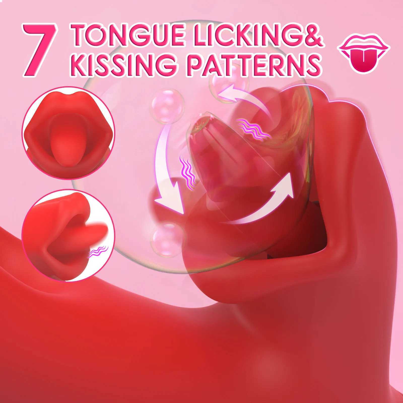 2 in 1 Tongue Thrusting Dildo Vibrator for Women 360 Rotating Clitoris Licking Flapping Adult Sex Toys Couple Female Masturbator W250618