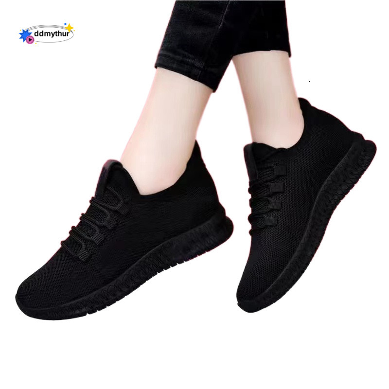 Women's 2025 Summer New Korean Style Versatile Casual Lightweight Non-Slip Sneakers Flyknit Comfortable Cloth Shoes ddmythur