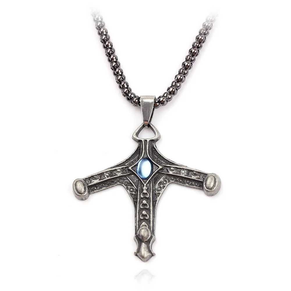 Game Bloodborne Jewelry Necklace Vintage Cross Necklace Pendants For Men Amulet Necklace Masculino Collar Wholesale W250618