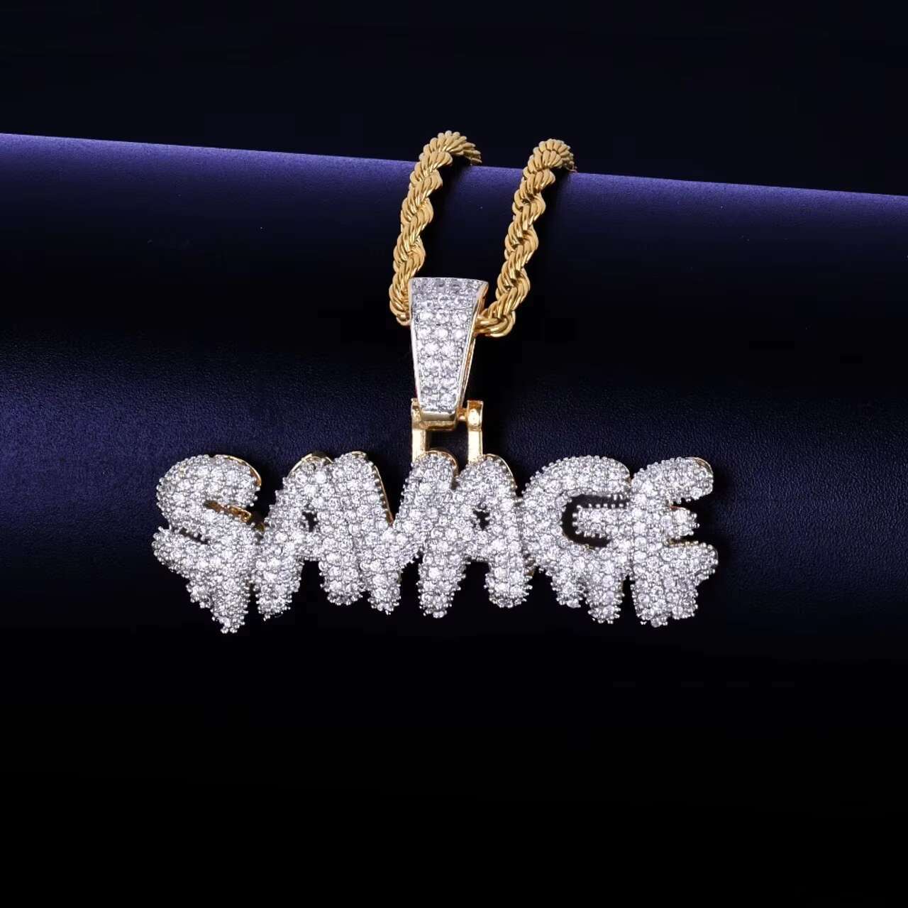 18K Gold Savage Custom Hip Hop Luxury Jewelry Moissanite Pendant Chain Pendants Charms