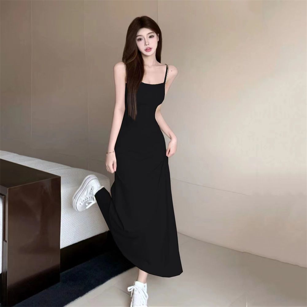 LV288 Summer women's slim one-shoulder inner wear long skirt