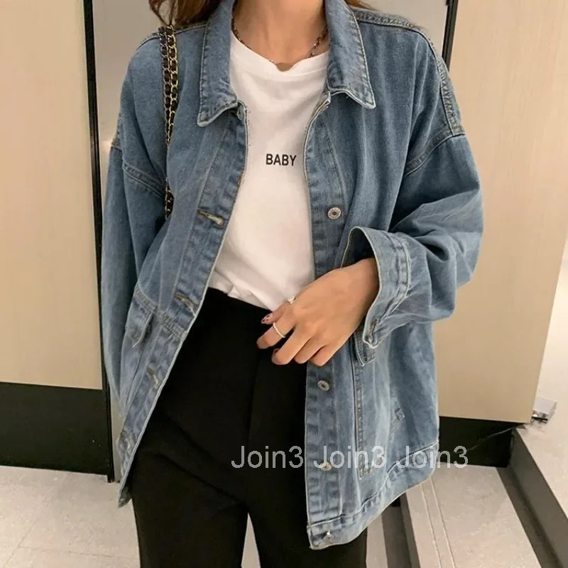 2025 New Arrivals Plain Cowboy Coat Woman Spring Autumn Denim Jacket for Women Fashion Y2k Clothes Cowgirl Clothing in Promotion