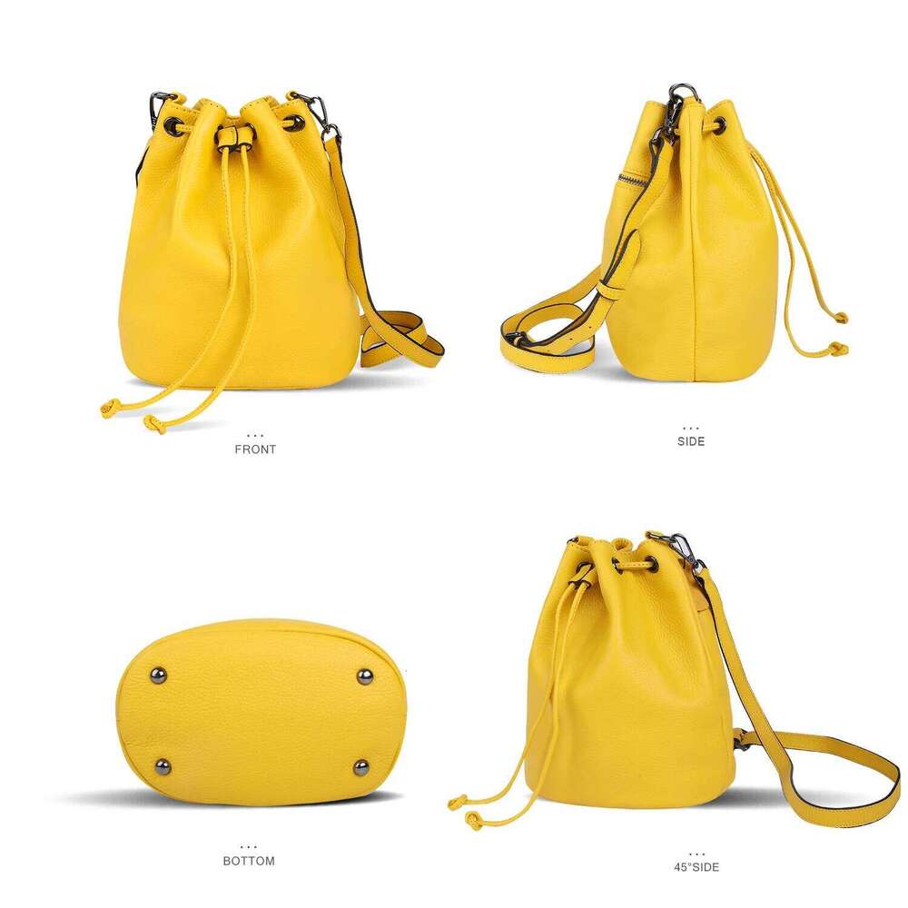New Genuine Leather Bag, Bucket bag, Multifunctional Handheld Small Handbag, Fashionable Single Shoulder Crossbody Bag For Women