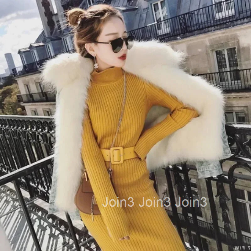 Split Crochet Dresses for Women Korean Style Woman Knitted Dress Turtleneck Aesthetic Spring Autumn 2025 Chic and Elegant Pretty