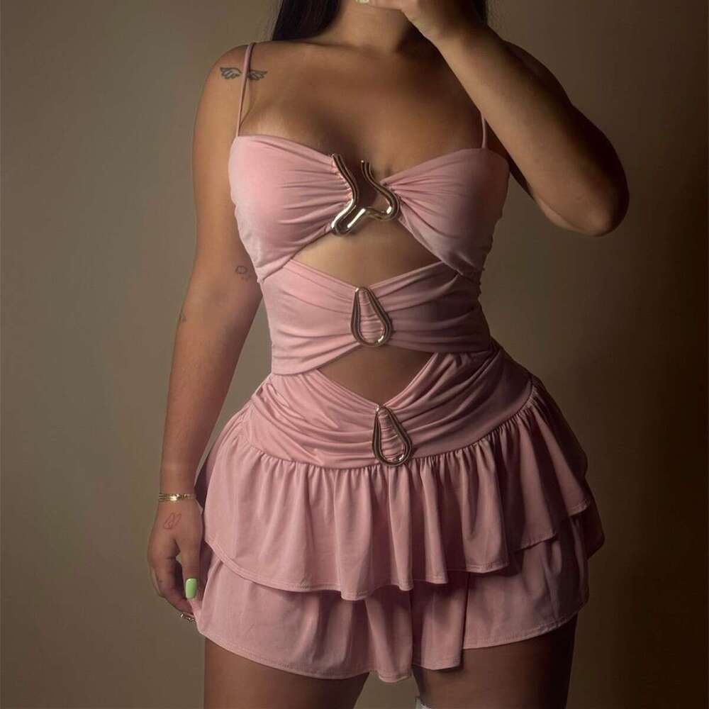 New Women's High-End Strap Tie Accessories Sleeveless Sexy Fashion Dress B5