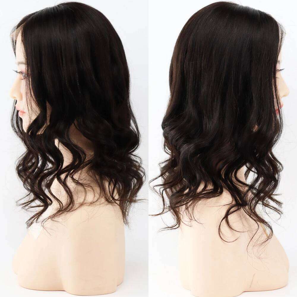 4X4 Inch Transparent HD Top Wave Curly Virgin European Human Hair Topper with Lace Front Closed Weft Thick Density