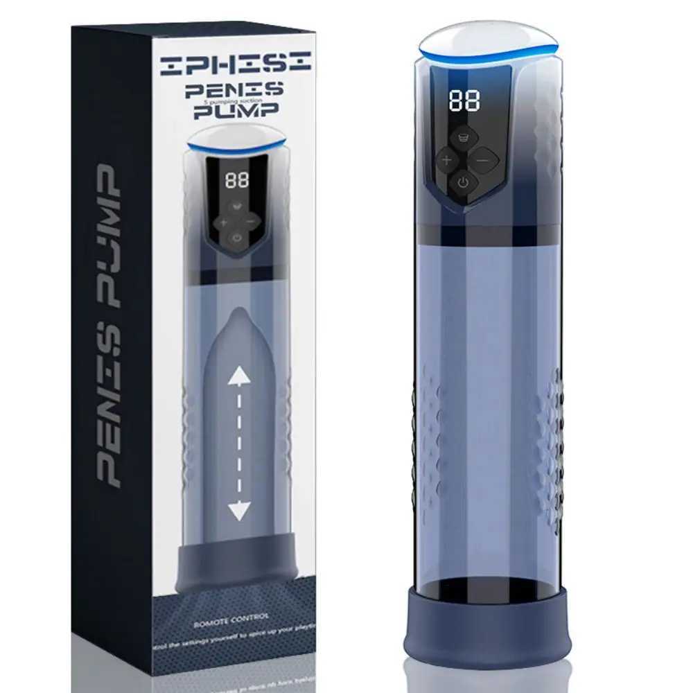 Electric Penis Pump Sex Toy - Penis Extender Vacuum Pump with 5 Suction Modes Penis Enlargement Pumps Rings Trainer Dick Pump W250618