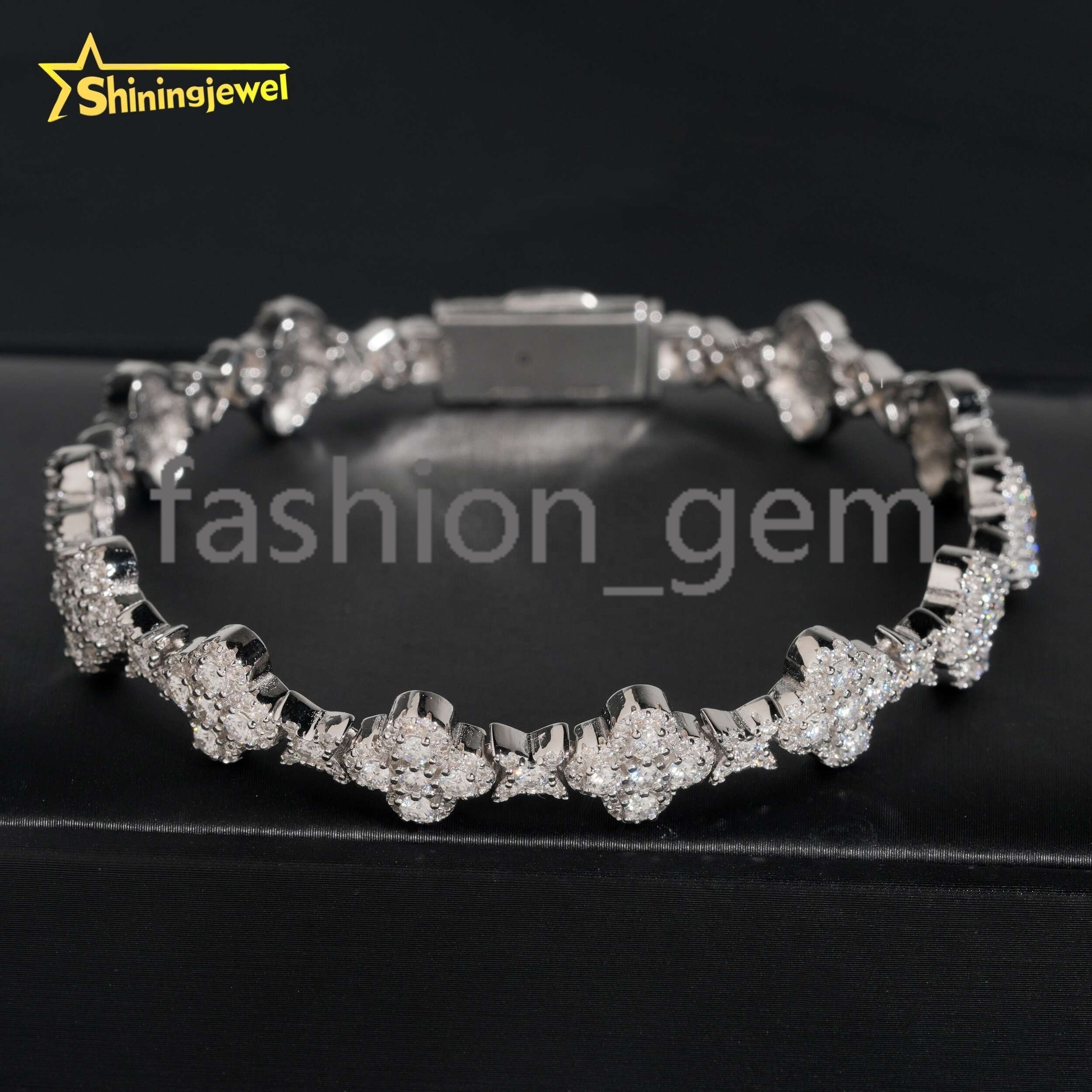 New Arrival Pass Diamond Tester 925 Silver Hip Hop Iced Out Cross Tennis VVS Moissanite Bracelet