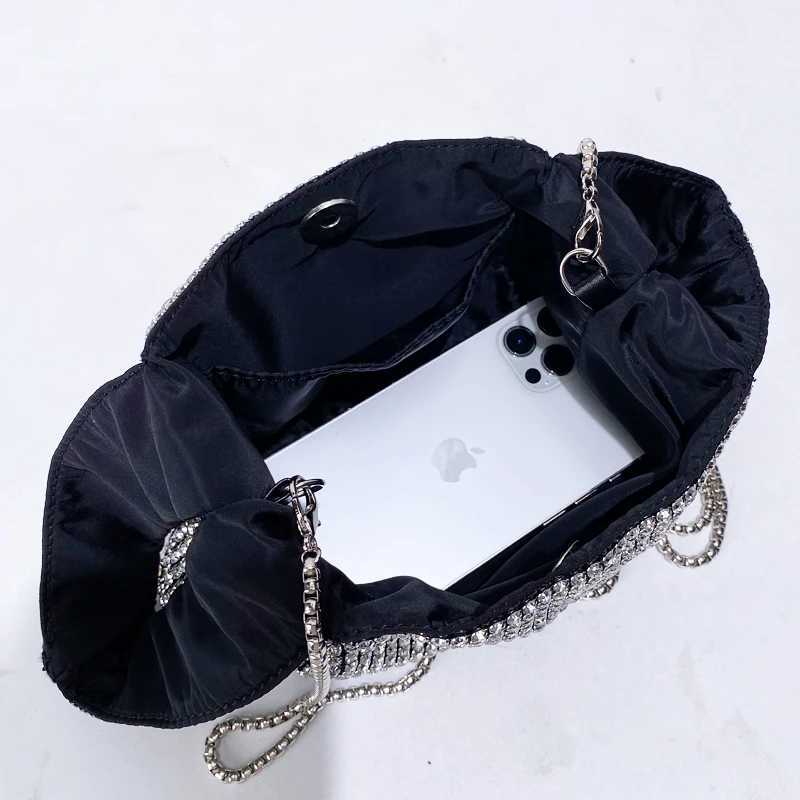 Ladies Mini Shiny Evening Bags For Women Designer Handbag Purse 2025 New In Imitation Diamond Chain Strap Shoulder Wrist Z250618