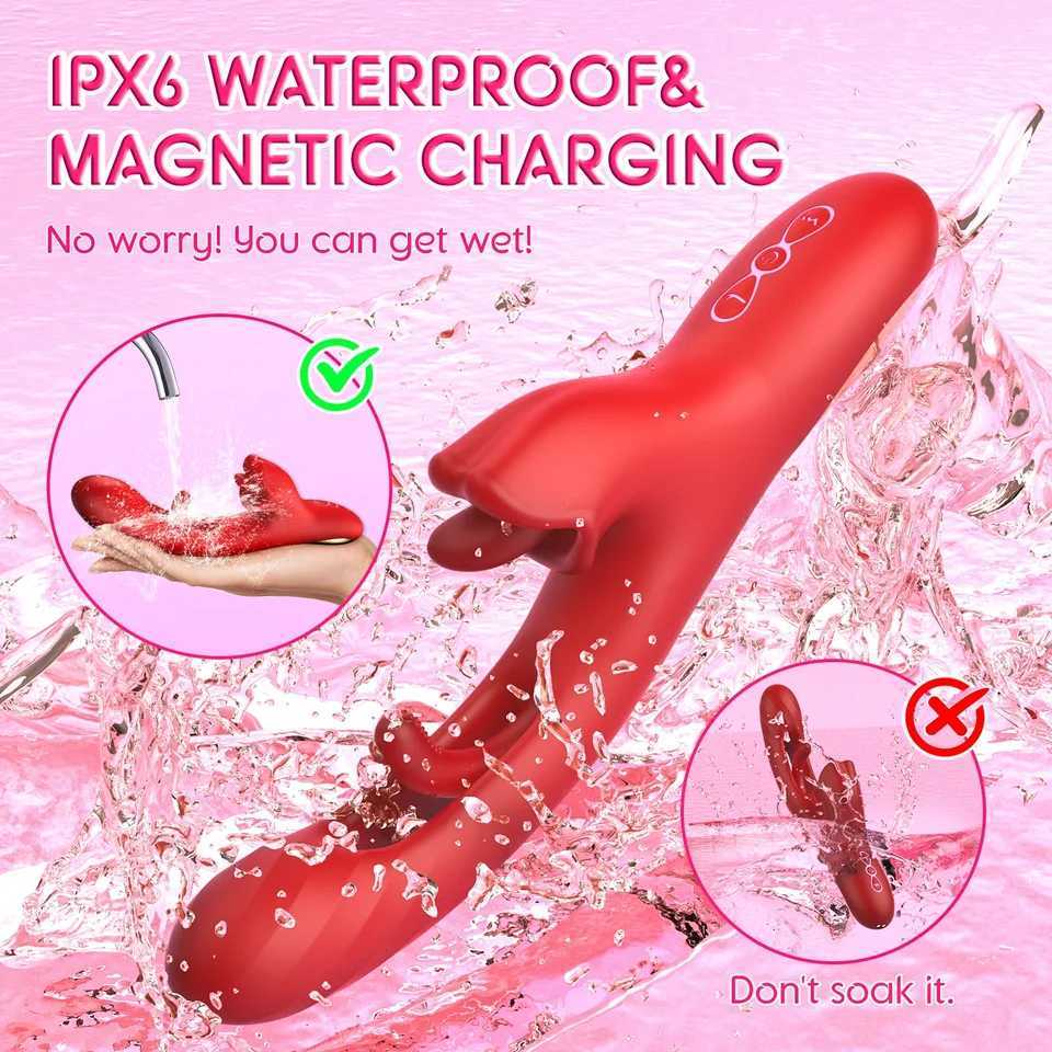 2 in 1 Tongue Thrusting Dildo Vibrator for Women 360 Rotating Clitoris Licking Flapping Adult Sex Toys Couple Female Masturbator W250618