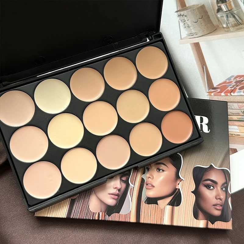 15 Colors Face Concealer Camouflage Cream Waterproof for Covering Facial Blemishes Dark Circles Freckles Scars with Brightening XJ250618