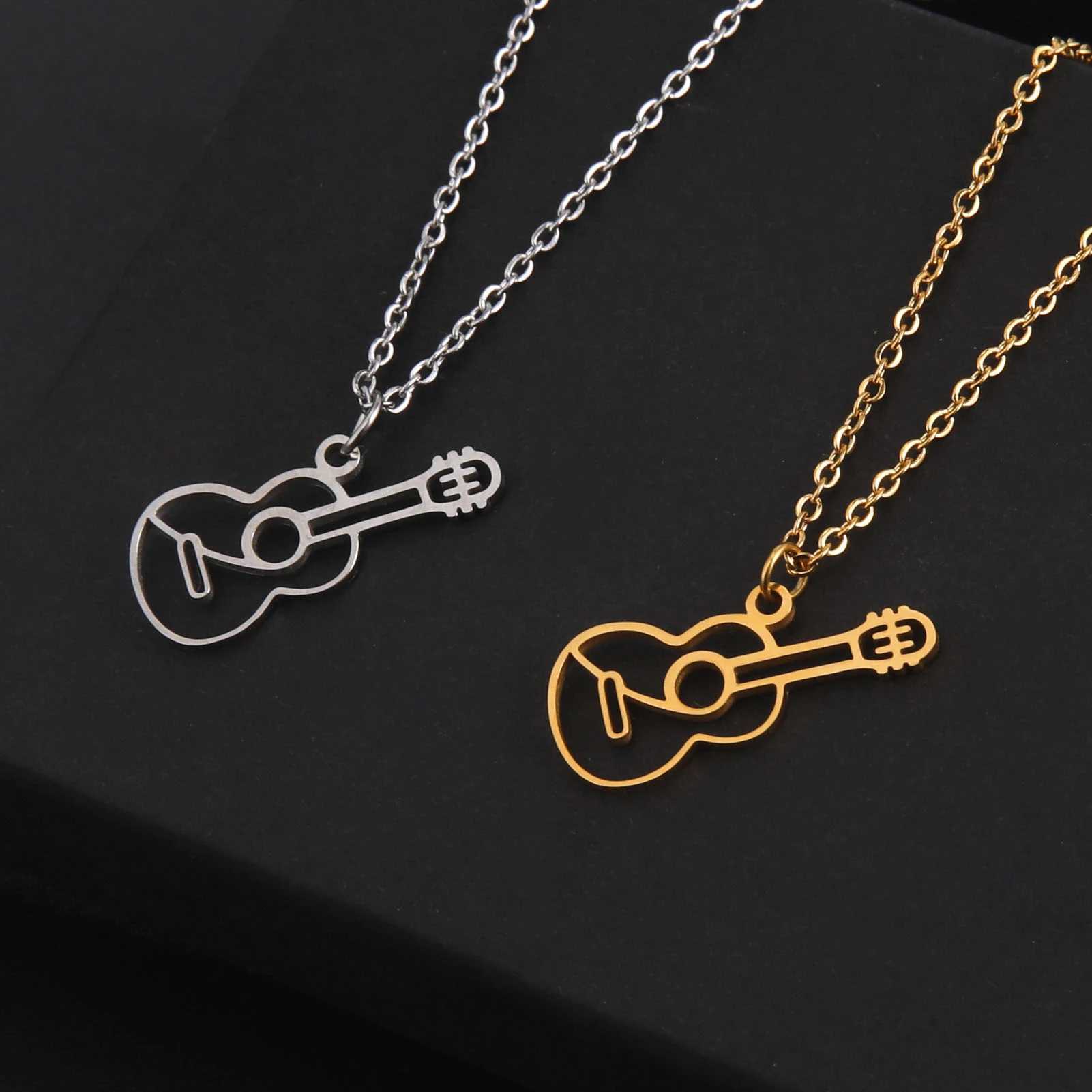 Unift Music Note Treble Clef Guitar Necklaces for Women Stainless Steel Pendant Trendy Music Jewelry Musician Violin Neck Chain W250618