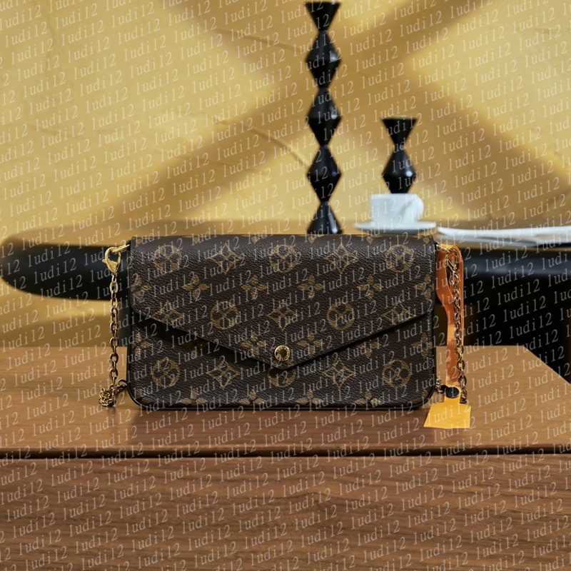 Top quality must have Womens crossbody shoulder bag Original designer handbag mirror quality leather chain bags expensive multi pochette felice bag tote wallet 18a