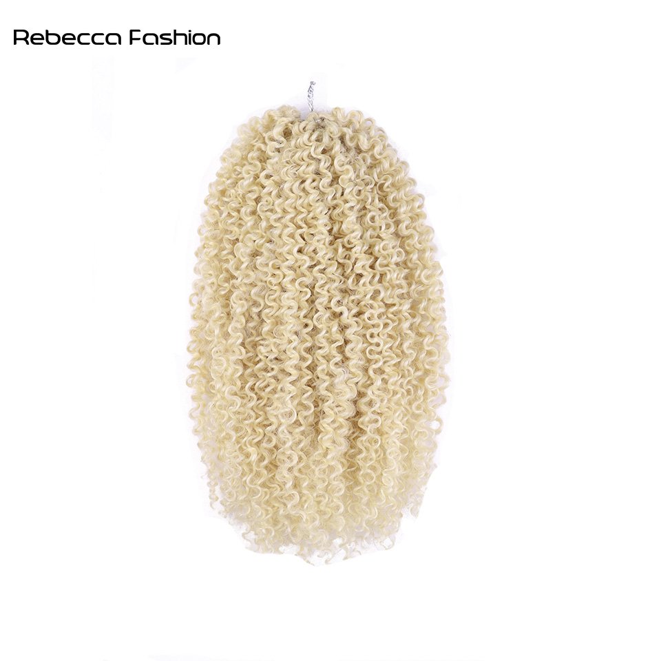 Rebecca Fashion Synthetic Hair Curly Wave Daily Synthetic Braid Hair Ombre Blonde Pink 18 Inch Deep Wave Braiding Hair Extension
