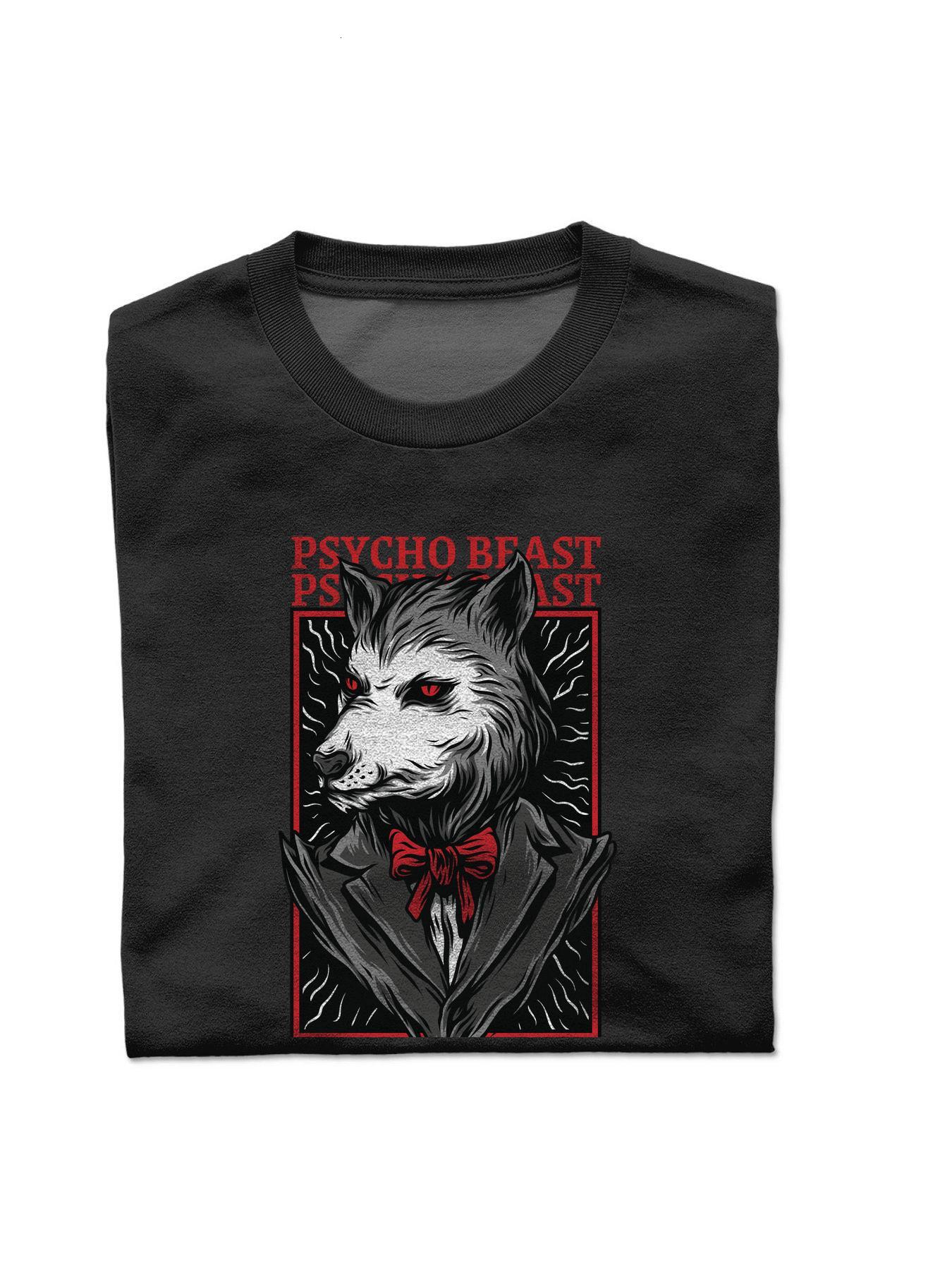ddmythur crow White Cotton S-3XL Wolf Round collar Short sleeve Men black T Shirts