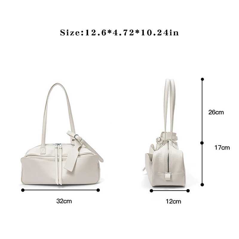 Gold Stamping First Letter 2025 Spring and Summer Genuine Leather Bowling New Wens Bag Simple First Layer Cowhide Bost B250618