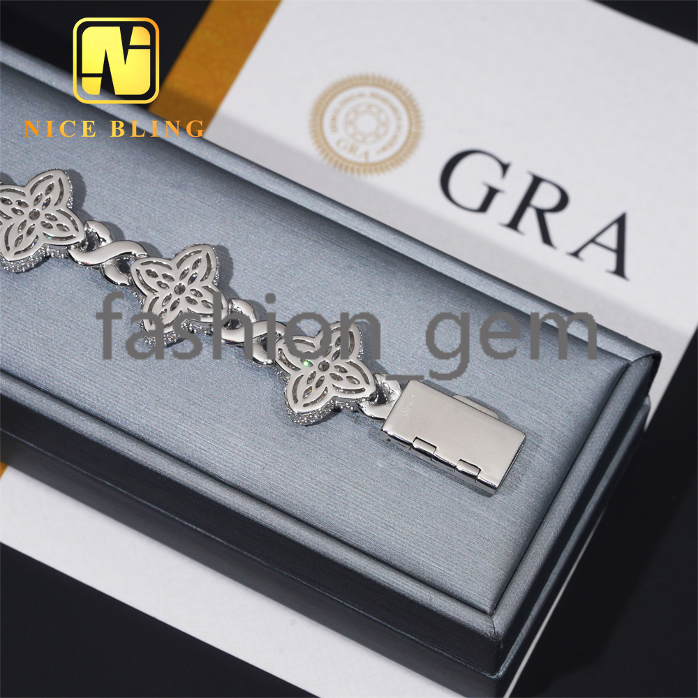 Custom Made Iced Out Luxury Jewelry Rapper Men Jewelry Hip Hop VVS1 Moissanite Diamond Cuban Bracelet
