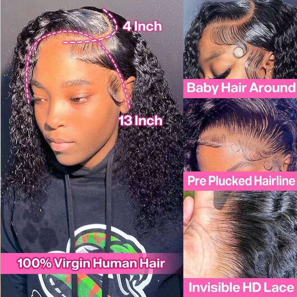 Short Bob 13x4 Frontal 250% Density 5x5 HD Lace Closure Wig Brazilian Curly Human Hair Wigs for Women