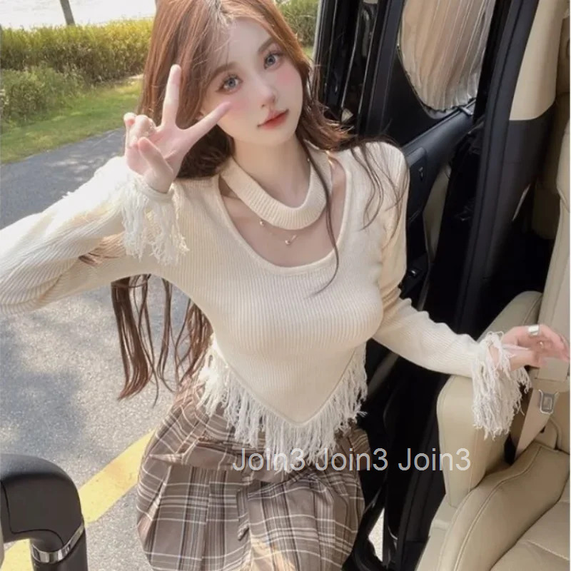 Top Female Plain Slim Pulovers Womens Long Sleeve T-shirt Emo Clothing Trending Clearance Korean Fashion One Pieces Style Tee