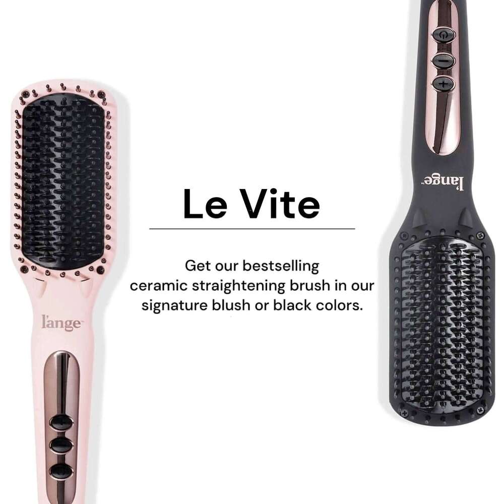 Le Vite Straightener | Heated Hair Straightening Brush Flat Iron, Black