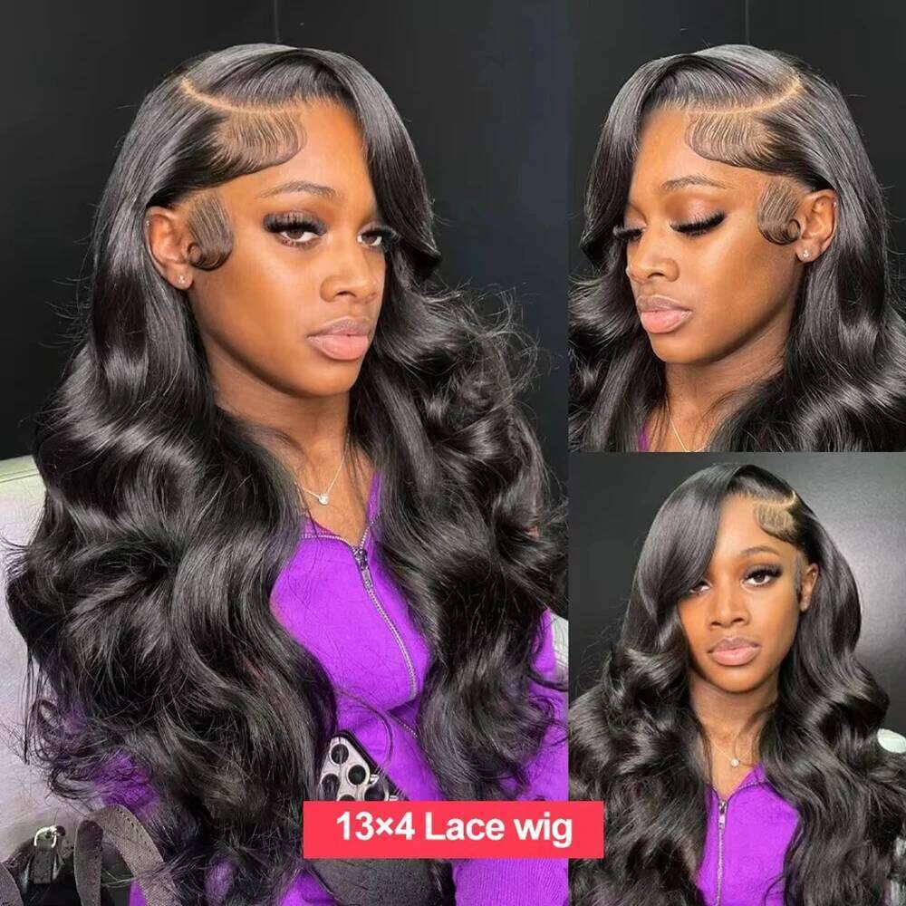 200% Density Body Wave 13x4 13x6 HD Transparent Front Human Hair 5x5 Closure Wigs For Women 360 Lace Wig