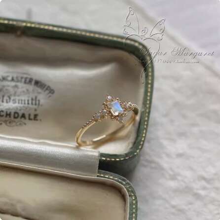 New Style Super Beautiful Luxurious Light Luxury Cut Sri Lankan Moonstone 14K Gold Plated Ring for Women Gift