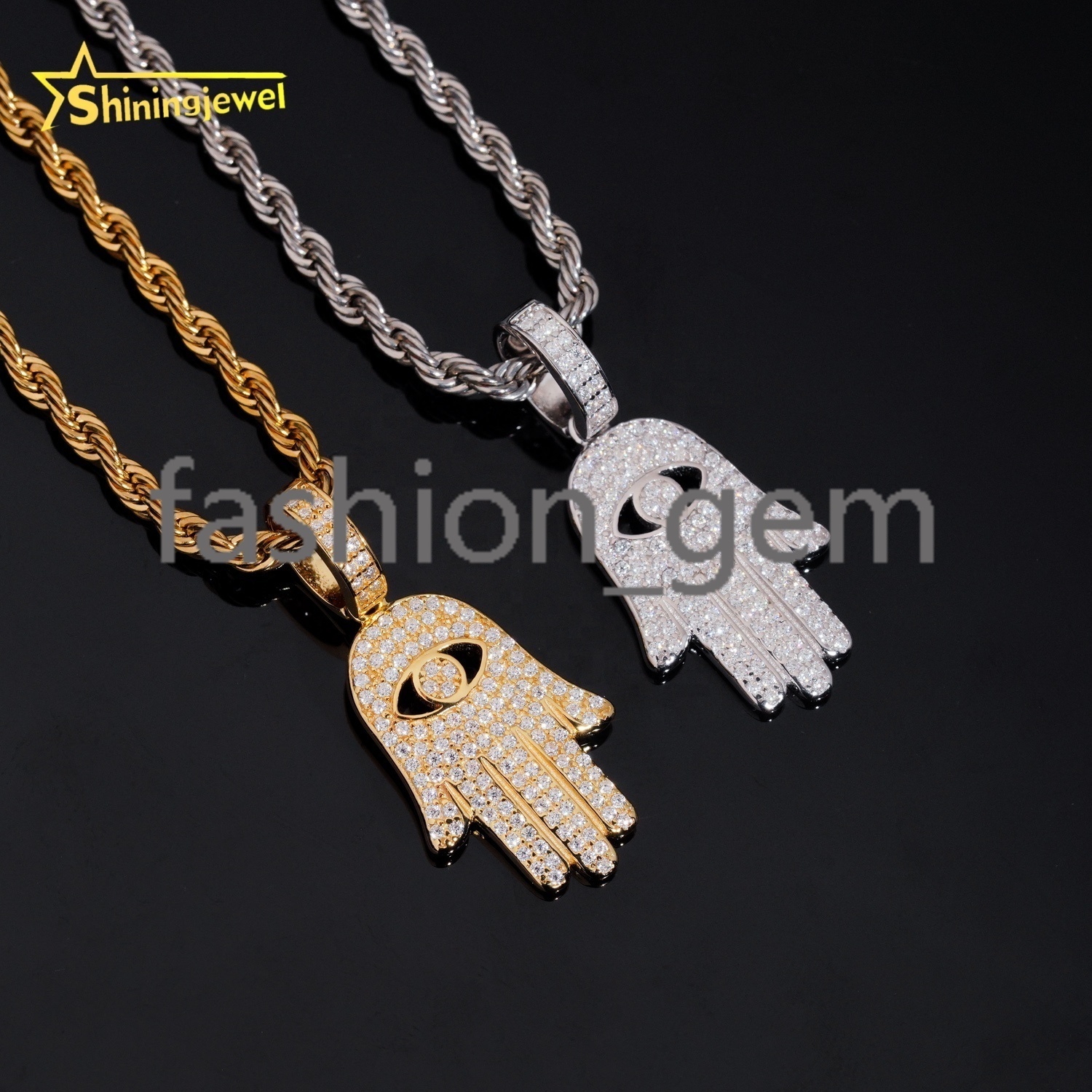 Hip Hop Jewelry VVS Diamond 925 Sterling Silver Iced Out Hand GRA Certified Moissanite Pendant