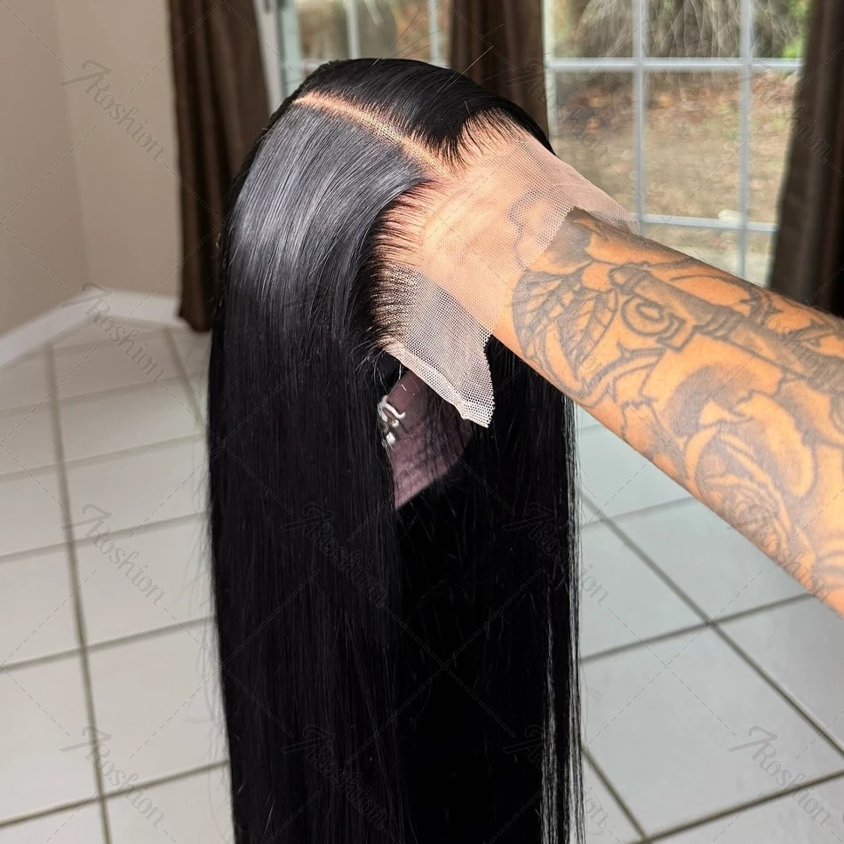 30 40 Inch 13x4 13x6 HD Transparent Bone Straight Lace Front Wigs 250 Density 360 Full Lace Brazilian Human Hair Wigs For Women Synthetic